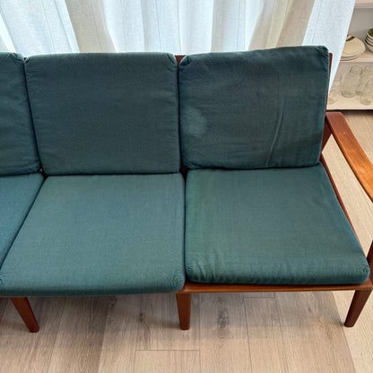 Rare 4-Seater MCM Arne Wahl Iversen Model 35 Teak Sofa Furniture