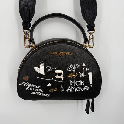 women Karl Lagerfeld NWT Bellamy Crossbody with Cate Pins Black Purse