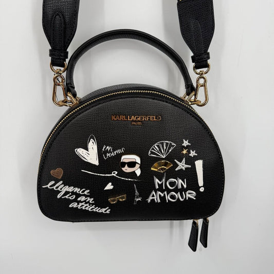 women Karl Lagerfeld NWT Bellamy Crossbody with Cate Pins Black Purse
