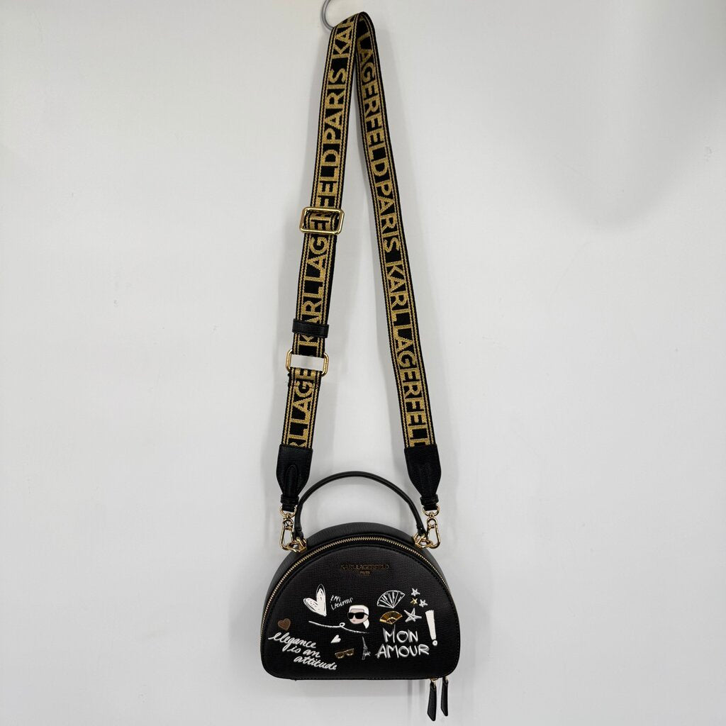 women Karl Lagerfeld NWT Bellamy Crossbody with Cate Pins Black Purse