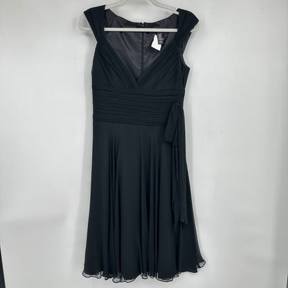 women Laundry by Shelli Segal SILK Splice-V Wide Strap Black Dress 4