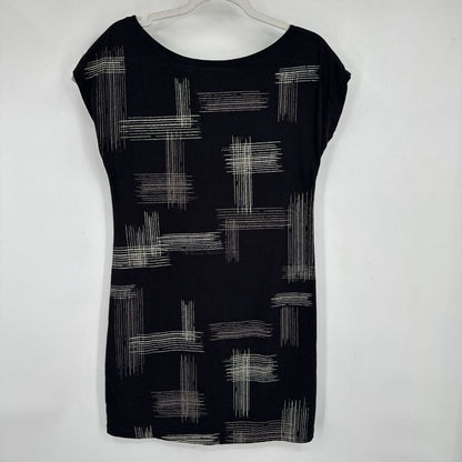 women Tonle Crosshatch Pattern Knit Black Dress S