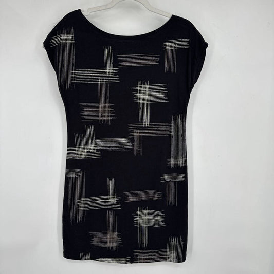women Tonle Crosshatch Pattern Knit Black Dress S
