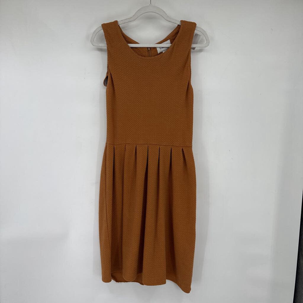 women Ganni Textured Knit Sleeveless chestnut Brown Dress M