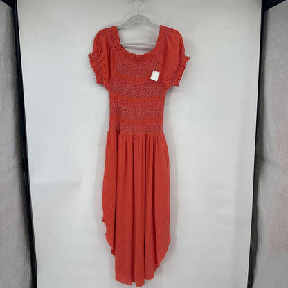 women Free People Catch Me Midi Coral Dress L