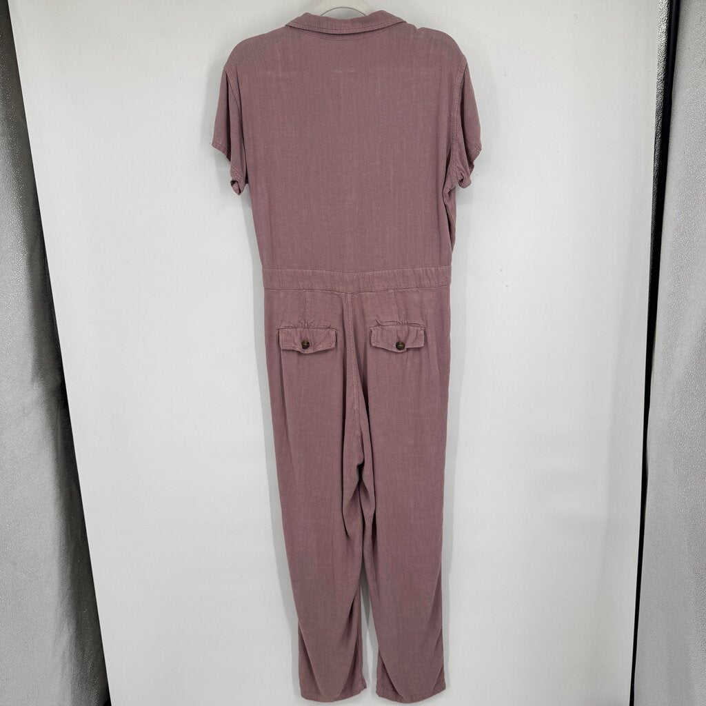 women Free People Viscose/Linen Jumpsuit Mauve Pink Jumpsuit/Romper S