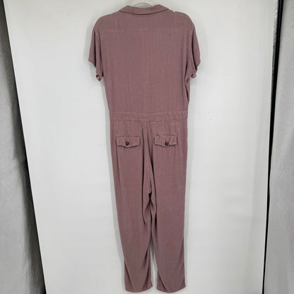 women Free People Viscose/Linen Jumpsuit Mauve Pink Jumpsuit/Romper S