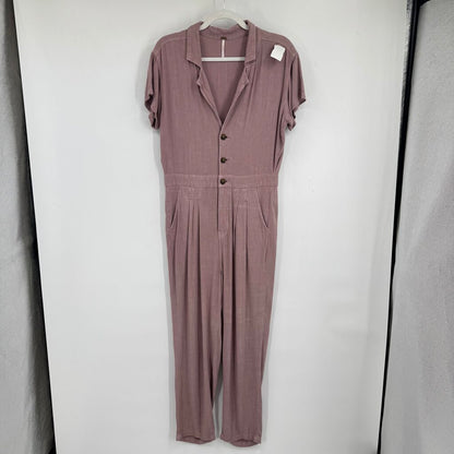 women Free People Viscose/Linen Jumpsuit Mauve Pink Jumpsuit/Romper S