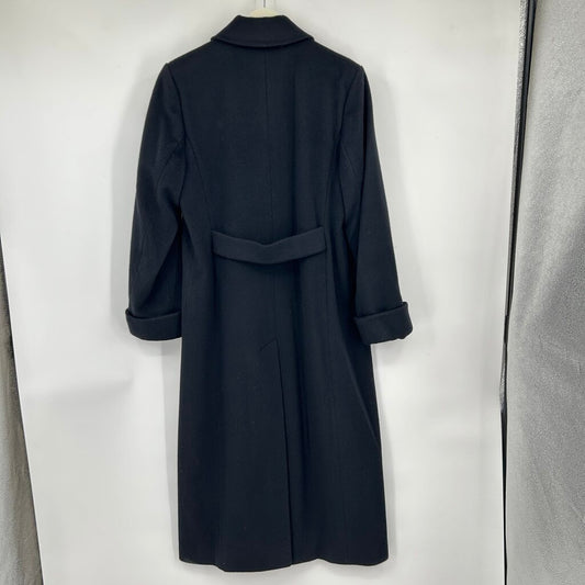 women Calvin Klein 90s Vintage Merino Wool Overcoat Black Coat 6