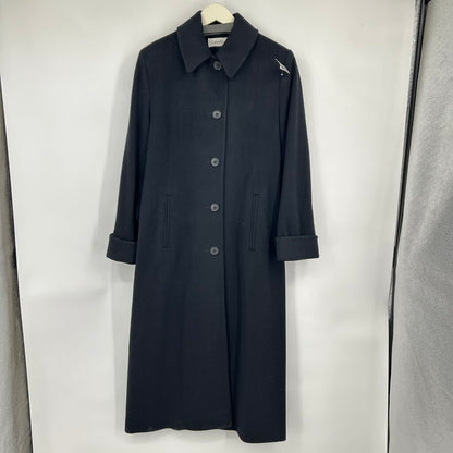 women Calvin Klein 90s Vintage Merino Wool Overcoat Black Coat 6