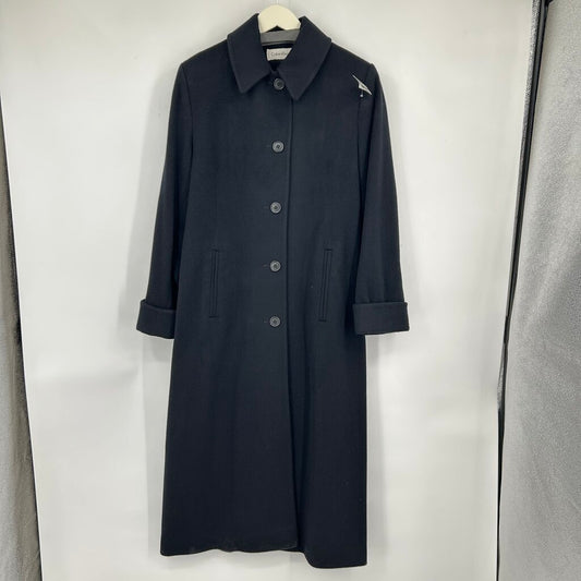 women Calvin Klein 90s Vintage Merino Wool Overcoat Black Coat 6