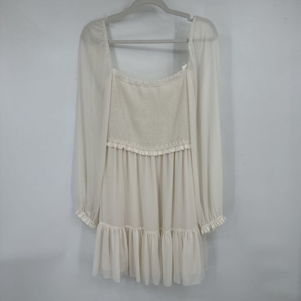 women Wilfred Smocked Chiffon Light Birch Dress M