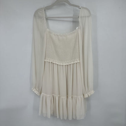women Wilfred Smocked Chiffon Light Birch Dress M