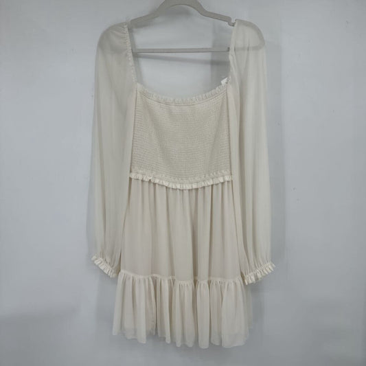 women Wilfred Smocked Chiffon Light Birch Dress M