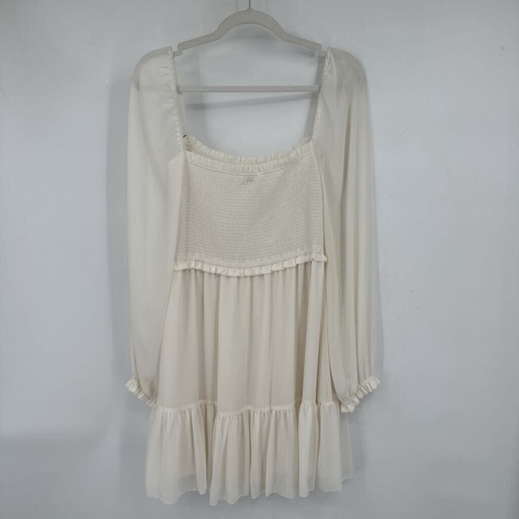 women Wilfred Smocked Chiffon Light Birch Dress M
