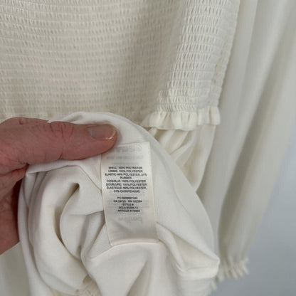 women Wilfred Smocked Chiffon Light Birch Dress M