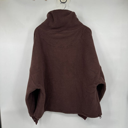 women PopFlex NWT Big Hug Fleece Half Zip Brown Jacket L/XL