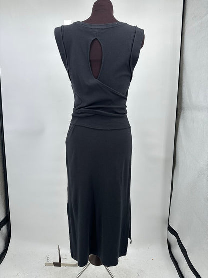 women Vince Knit Wrap Tie Black Dress XS