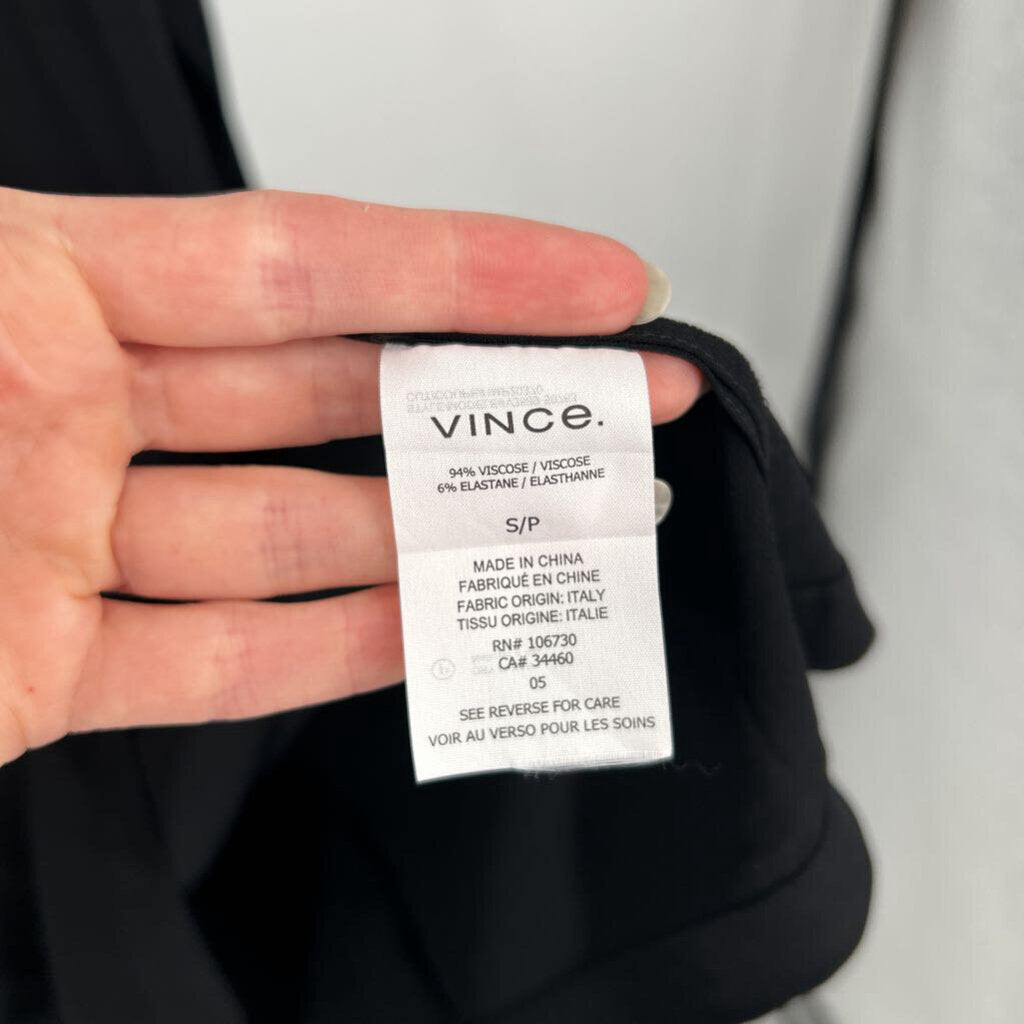 women Vince Johnny Collar Black Dress S