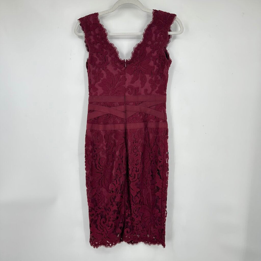 women Tadashi Lace Cocktail Wine Dress 0