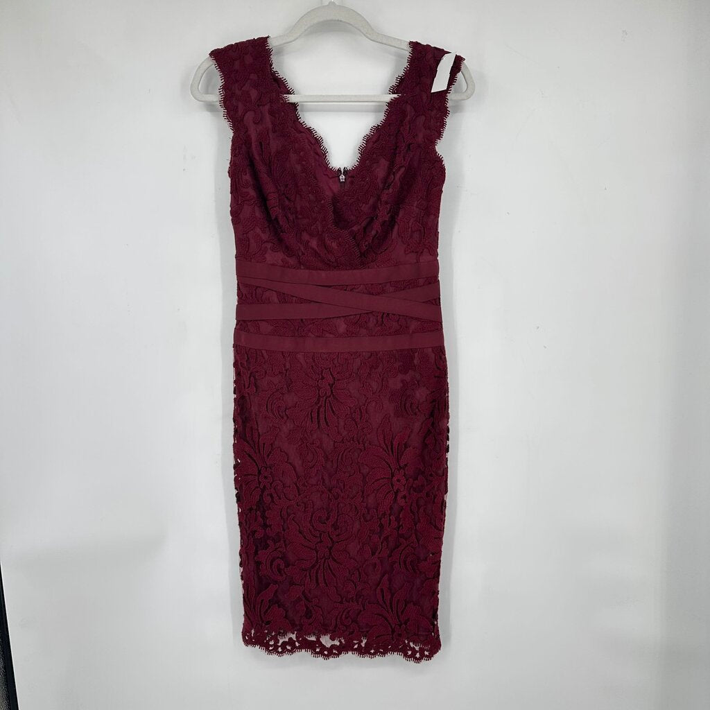 women Tadashi Lace Cocktail Wine Dress 0