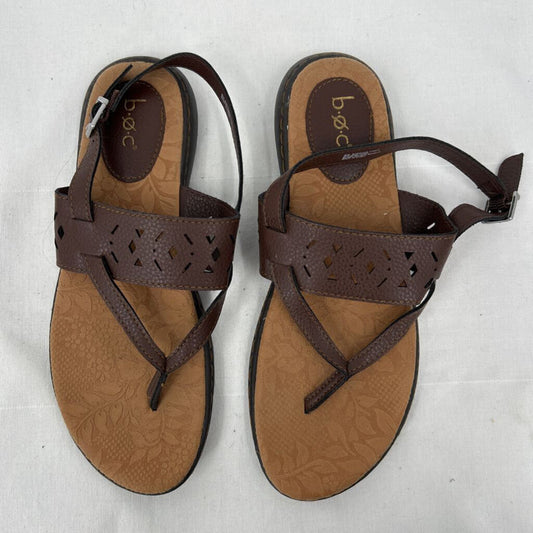 women BOC Laser Cut Sandals Brown Shoes 9