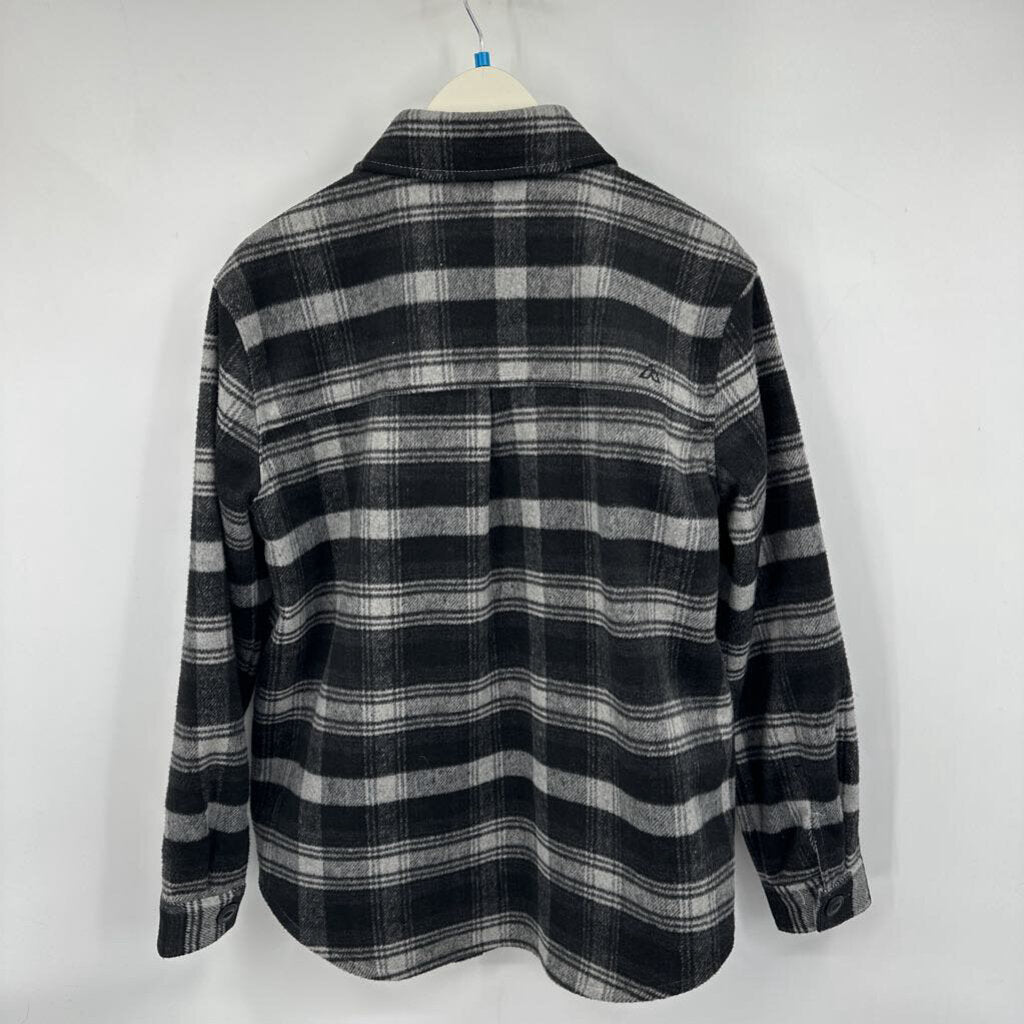 men Alpine Design Plaid Shacket Black & Gray Jacket M