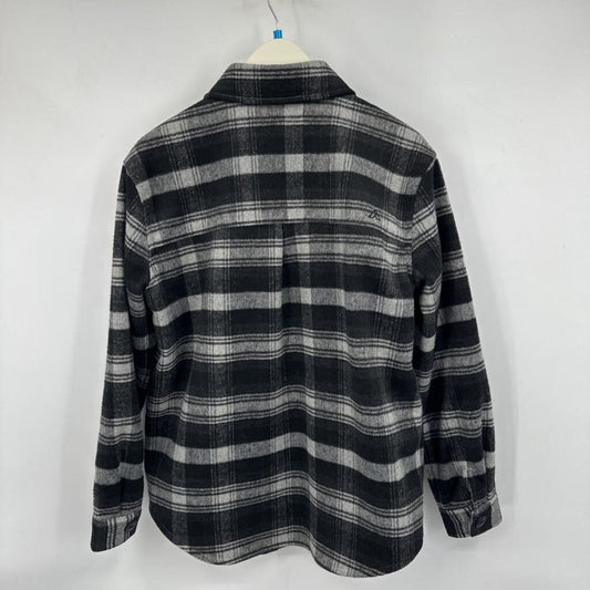 men Alpine Design Plaid Shacket Black & Gray Jacket M