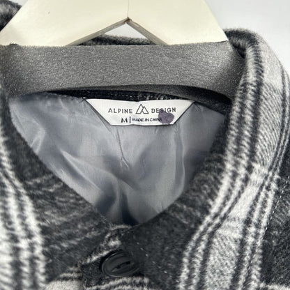 men Alpine Design Plaid Shacket Black & Gray Jacket M