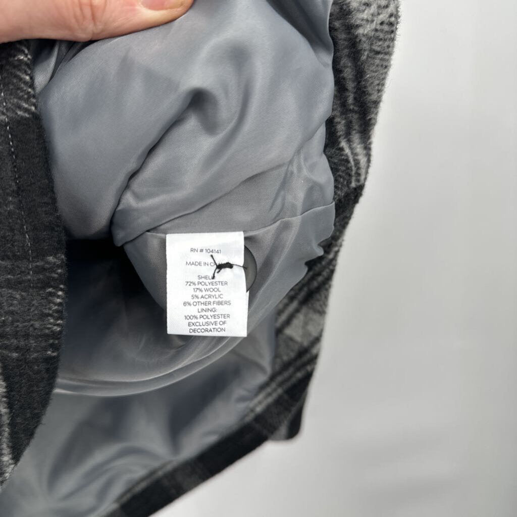 men Alpine Design Plaid Shacket Black & Gray Jacket M