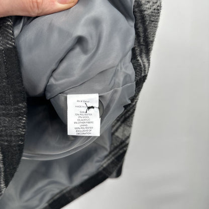 men Alpine Design Plaid Shacket Black & Gray Jacket M