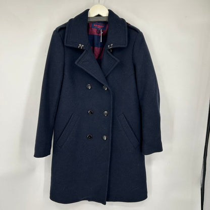 women Hamnett Wool Blend Pea Coat Navy Blue Coat 12