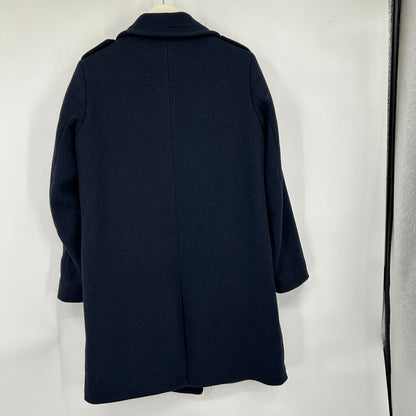 women Hamnett Wool Blend Pea Coat Navy Blue Coat 12