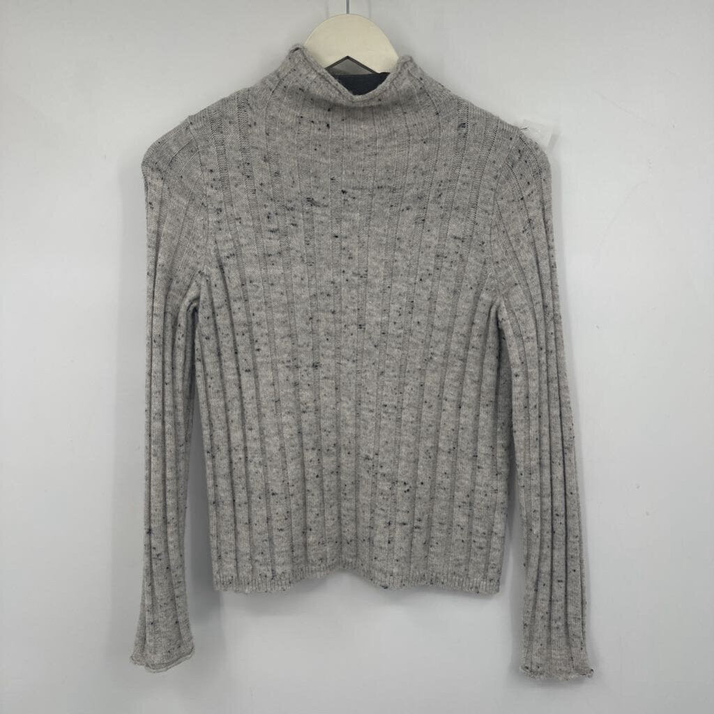 women Madewell Wide Rib Funnel Neck Gray Sweater XS