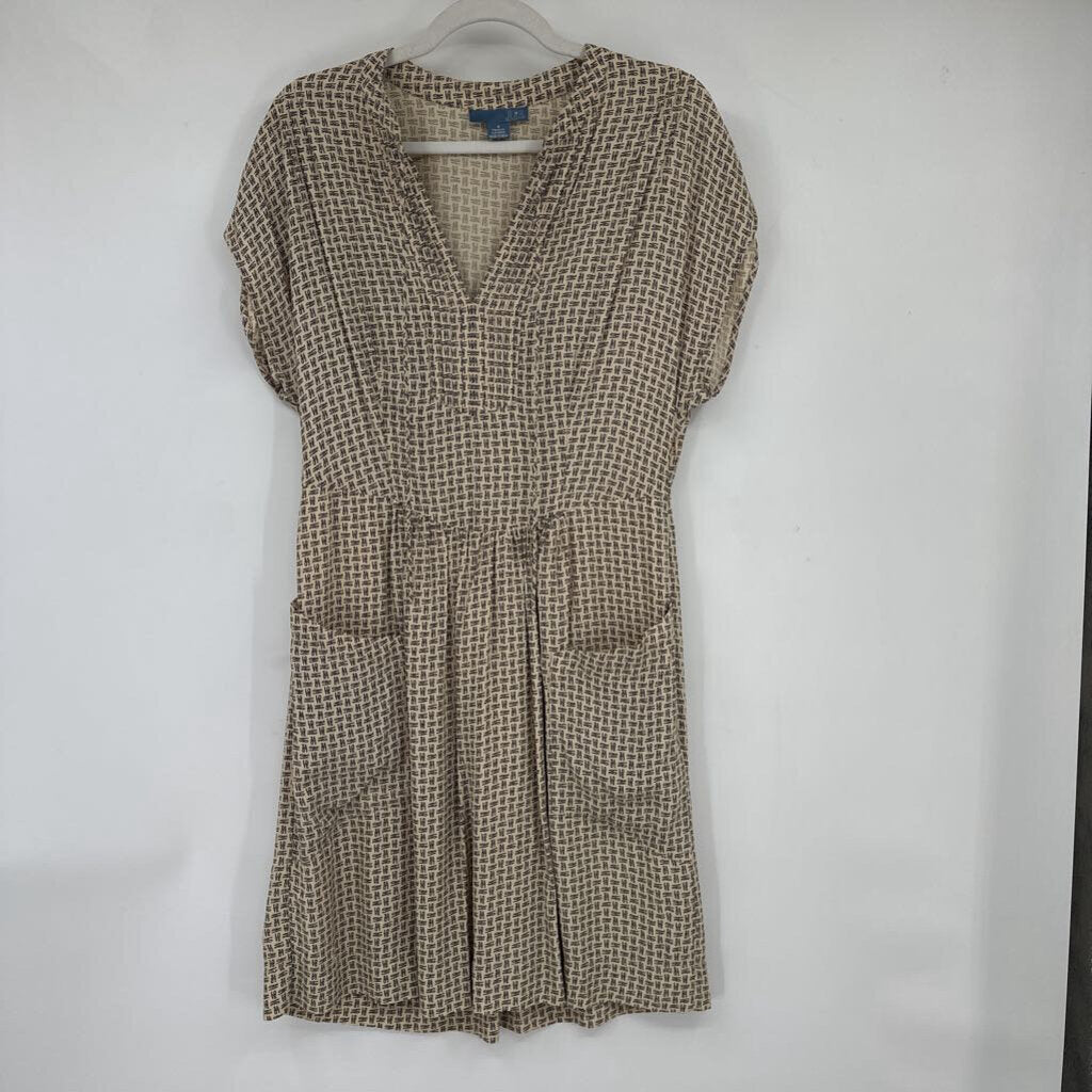 women Lil - Anthro Love Print Cream and Black Dress 8