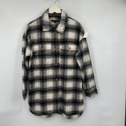 women Banana Republic Plaid Shacket Neutrals Jacket M