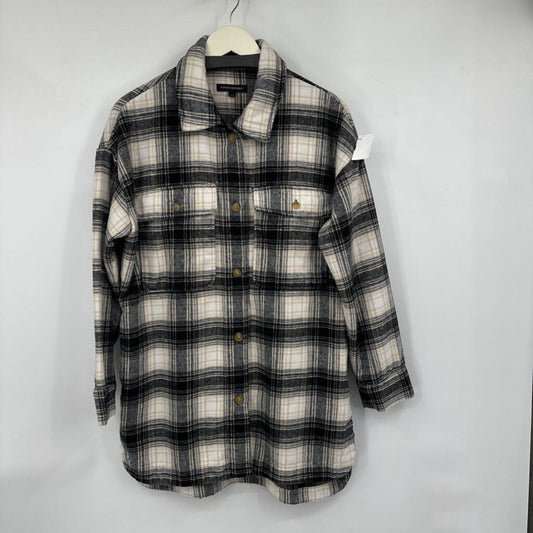 women Banana Republic Plaid Shacket Neutrals Jacket M