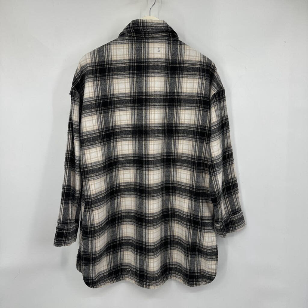 women Banana Republic Plaid Shacket Neutrals Jacket M