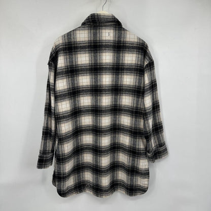 women Banana Republic Plaid Shacket Neutrals Jacket M