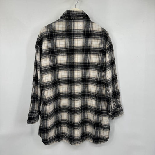 women Banana Republic Plaid Shacket Neutrals Jacket M
