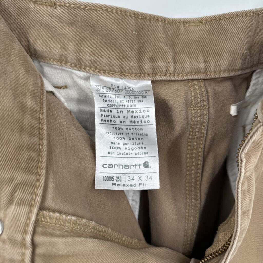 men Carhartt Relaxed Fit Khaki Jeans 34x34