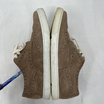 men Rockport Suede Wingtip Sneakers Tan Cream Shoes 9