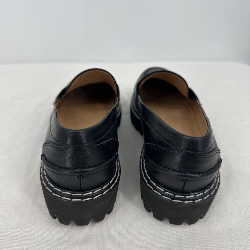 women Jon Josef Chunky Lug Sole Penny Loafers Black Shoes 37/7-7.5
