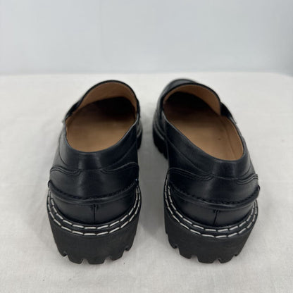 women Jon Josef Chunky Lug Sole Penny Loafers Black Shoes 37/7-7.5