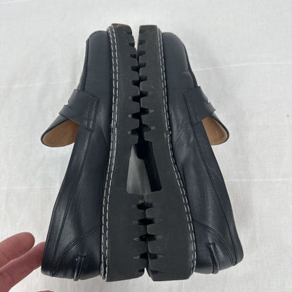 women Jon Josef Chunky Lug Sole Penny Loafers Black Shoes 37/7-7.5