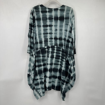 women Snapdragon & Twig Shibori Leighton Dress in Thunder Shibori Black White Dress XS 4-6