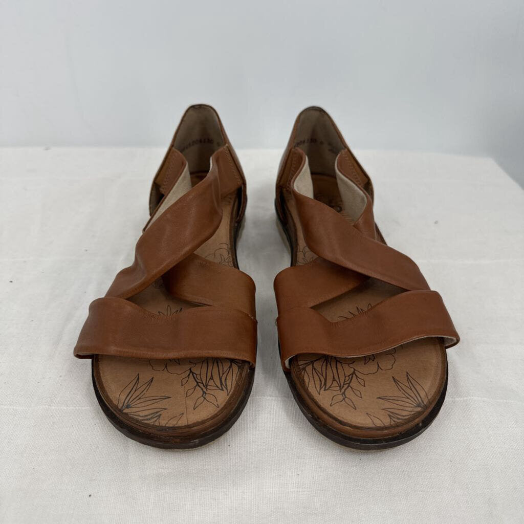 women Remonte Leather Sandals Cognac Shoes 40/9