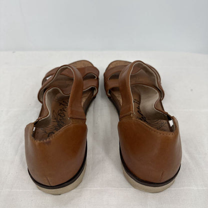 women Remonte Leather Sandals Cognac Shoes 40/9