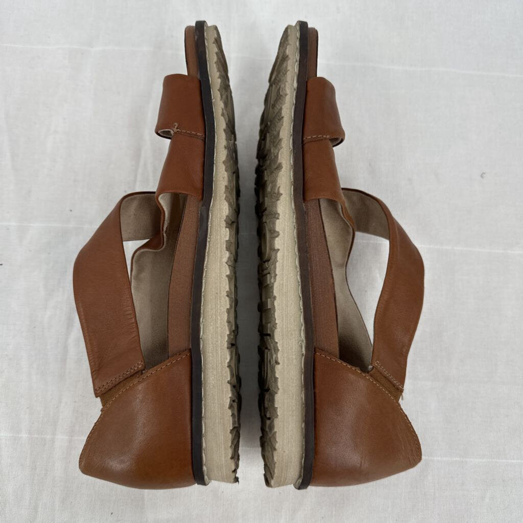 women Remonte Leather Sandals Cognac Shoes 40/9