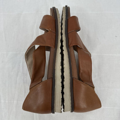 women Remonte Leather Sandals Cognac Shoes 40/9